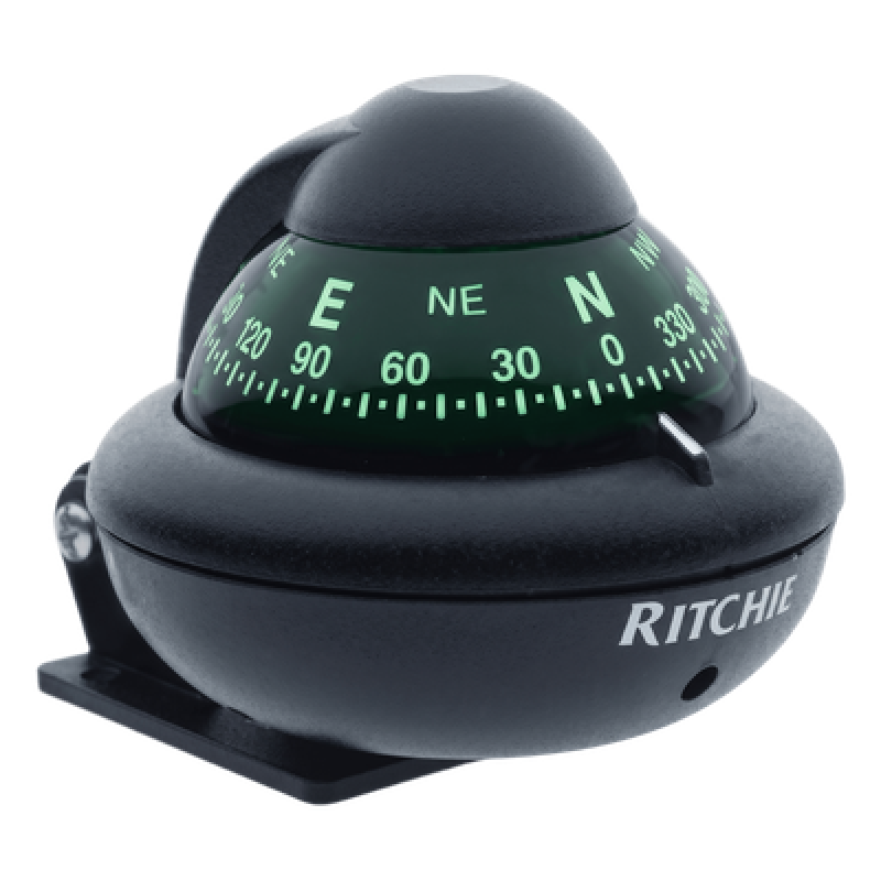 Brújula de Navegación Marina / Dial Directo 2" (51 mm) / Montaje Reversible 300° / Iluminación Nocturna Verde / Compensación Magnética