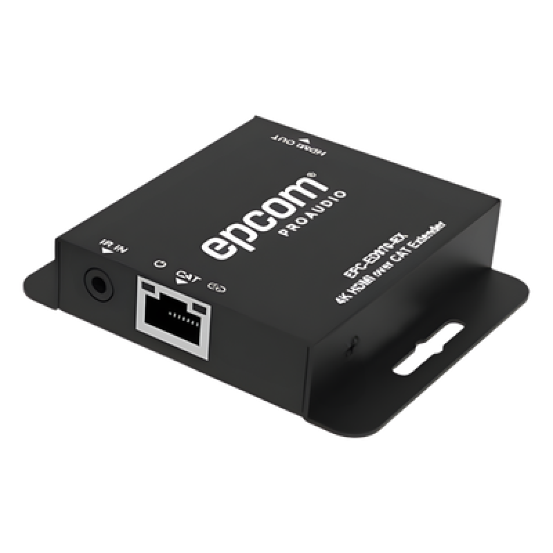 Receptor HDMI Extensor | Compatible con EPC-ED970-TX, EPC-SP914C70-TX y EPC-SP918C70-TX | Transmisión hasta 70 m en 1080p y 40 m en 4K30 | Soporte HDCP 1.4 y DVI 1.0 | Conexión CAT5E/CAT6 | Control IR Unidireccional | Puerto Loop HDMI