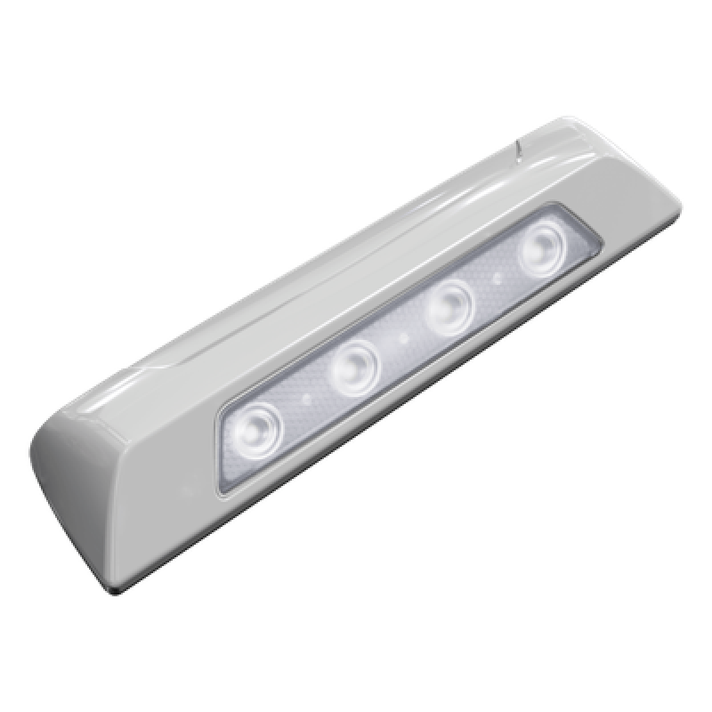 Luz Auxiliar de Escena de 4 LED, Blanco, Lente Transparente, Bisel Blanco
