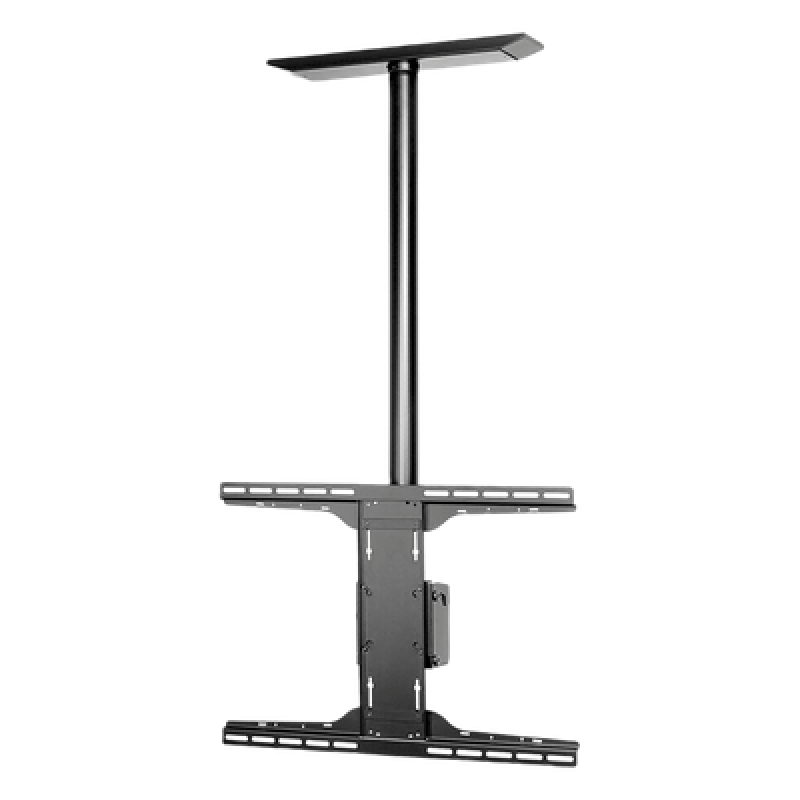 Soporte de techo universal para Pantallas de 32" a 90" / Capacidad de Carga 68.2 kg / Patrón de Montaje hasta 600 x 400 mm / Columna de Aluminio de 36" / Inclinación Ajustable -5° a 20°