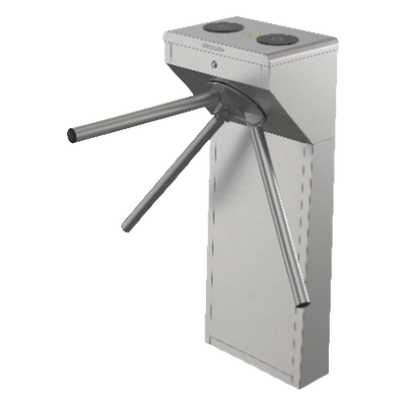 Torniquete Trípode Bidireccional de Acero Inoxidable SUS304 / 2 Millones MCBF / Apertura en Caso de Emergencia / Integrable con cualquier Sistema de Control de Acceso / Indicadores LED de Entrada-Salida