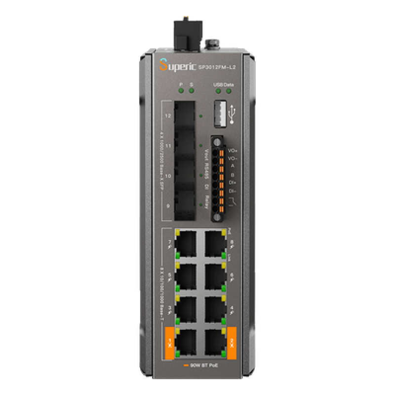 Switch PoE Administrable / 8 Puertos Gigabit / 2 Puertos 90W 802.3bt / 4 SFP 2.5G / Capacidad 36 Gbps / Presupuesto PoE 240W / Rango -40℃ a 75℃ (-40℉ a 167℉)