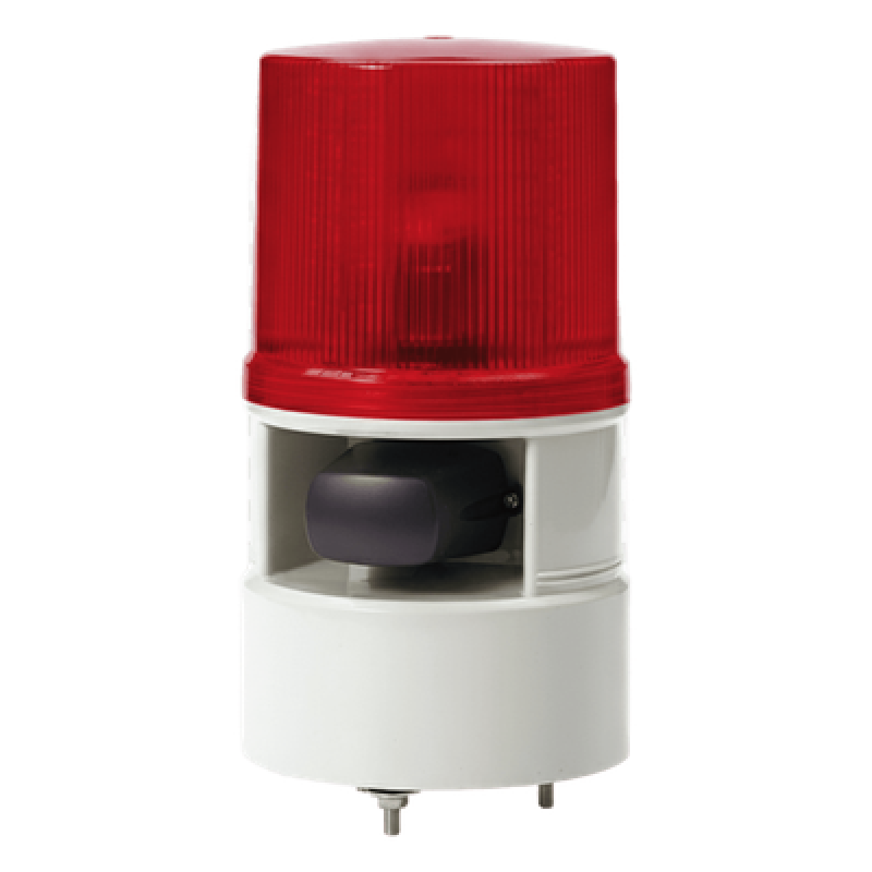 Luces de advertencia color Rojo con sirena incorporada con 5 tonos máx. 105 dB en 12-24 VCD