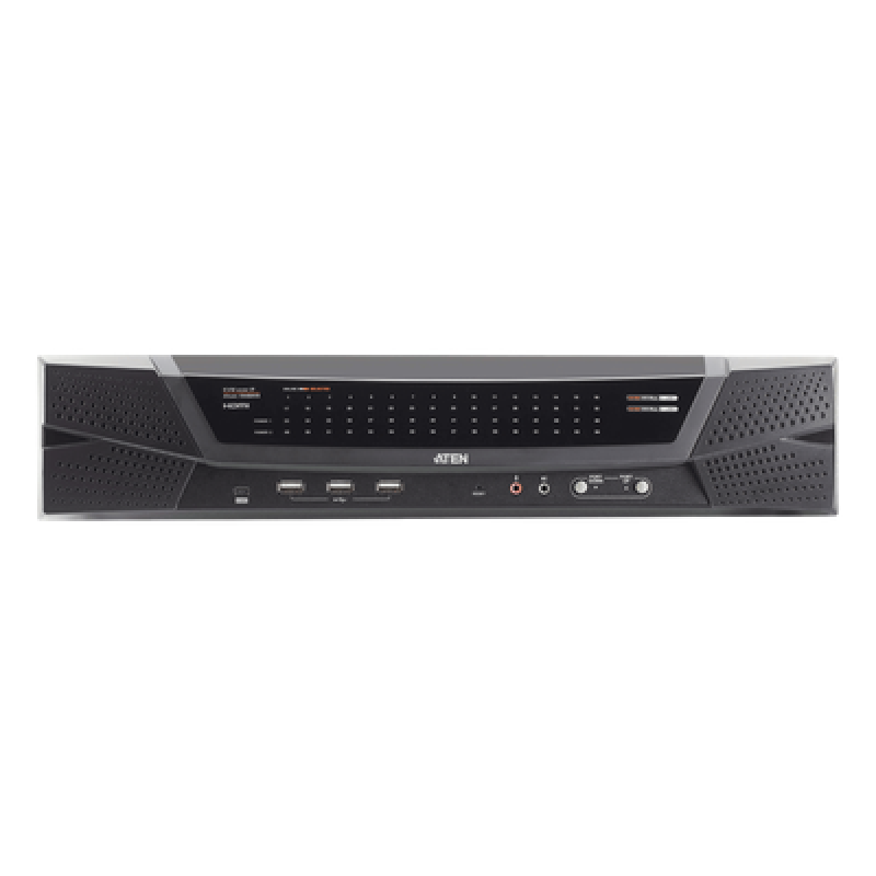Switch KVM over IP Cat 5 | Hasta 64 Puertos | Resolucion Full HD 1920x1200 | Dual NIC Gigabit | Virtual Media USB 2.0 | FIPS 140-2 Level 1 | Cascada hasta 512 Equipos | Administracion Centralizada CC2000