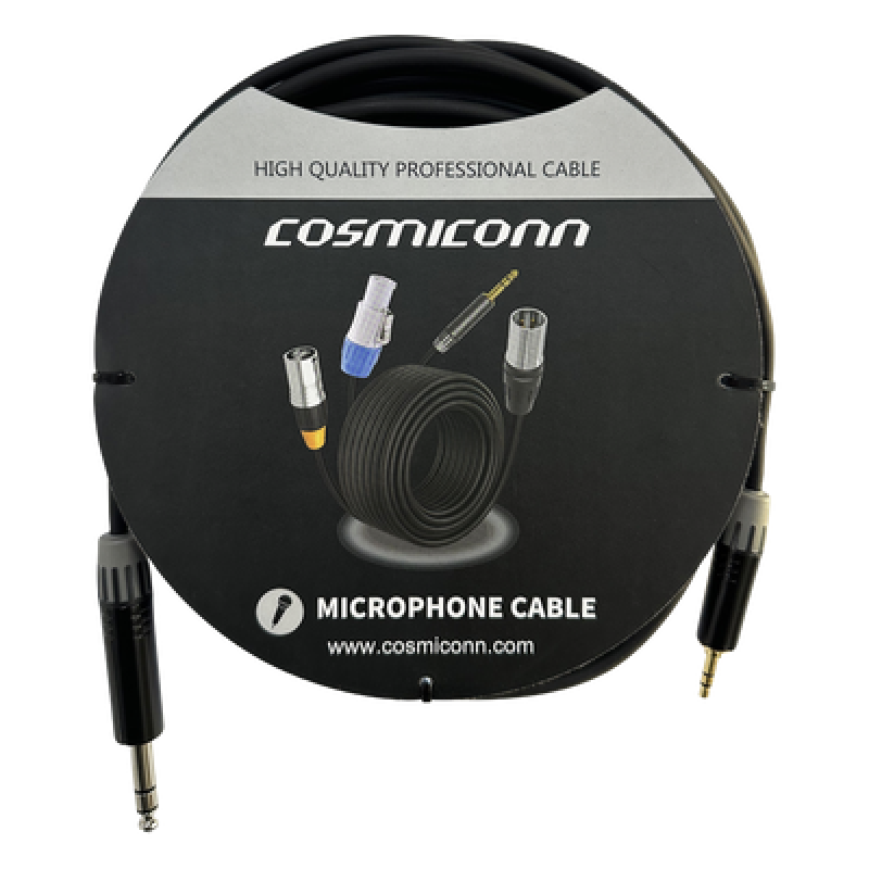 Cable de audio / 6.35mm a 3.5mm / Conectores dorados / 5m / 16.4 pies