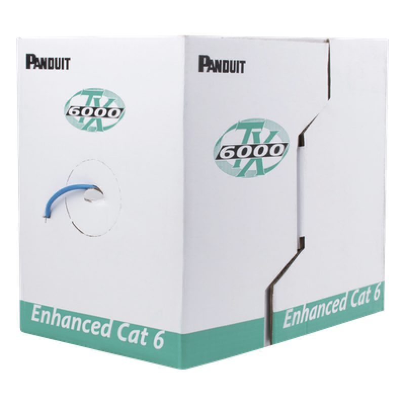 Bobina de Cable UTP 305 Metros (1000 Pies) de Cobre, TX6000™ PanNet, Reelex, Azul, Categoría 6 Mejorado (23 AWG), LSZH (Bajo Humo, Cero Halógenos), de 4 Pares