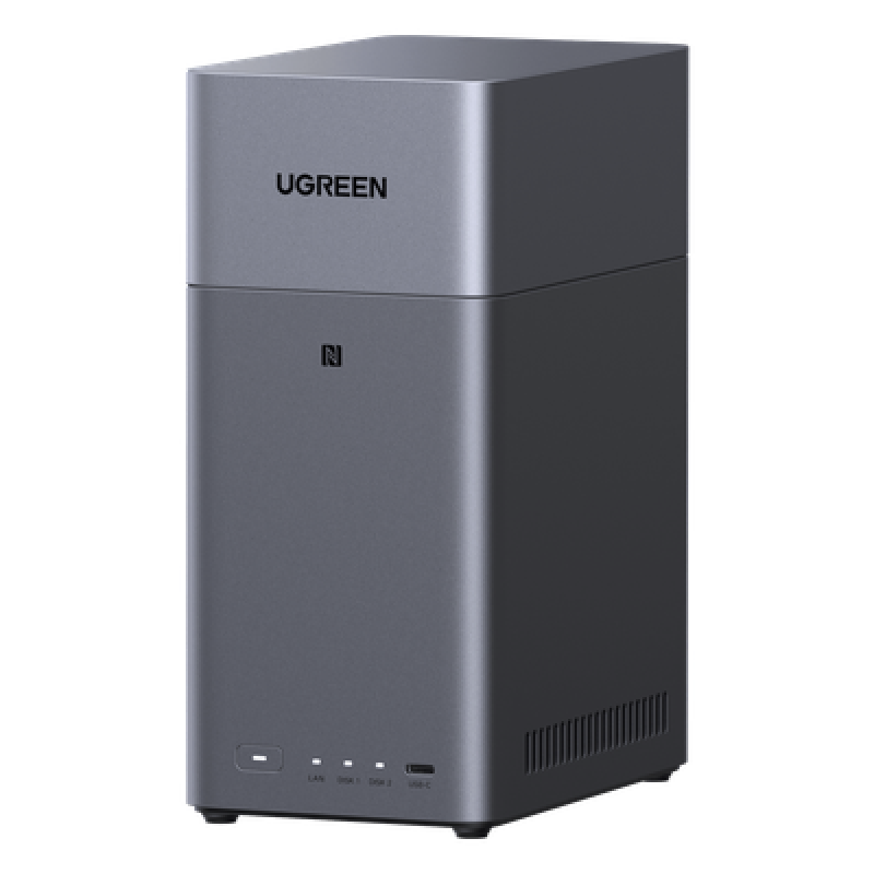 NAS UGREEN NASync DH2300 / Procesador RK3576 / 4GB / 32GB eMMC / 2 Bahías SATA / JBOD-Basic-RAID 0-RAID 1 / Puerto HDMI 4K / 1 GbE / USB 3.2 Gen 1 Type-C / Detección NFC