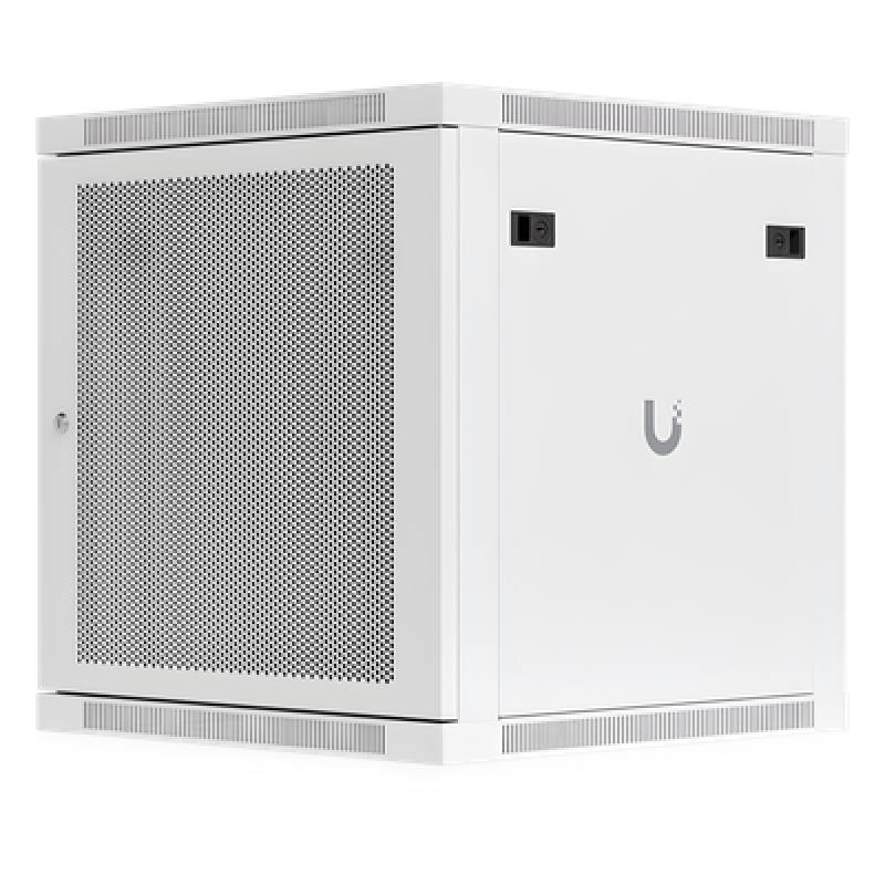 UACC Rack Cabinet 12U (598 x 600 mm) - Gabinete Cerrado para Montaje en Pared con Puerta Frontal Perforada, Totalmente Ensamblado con Ventiladores Integrados y Paneles Removibles