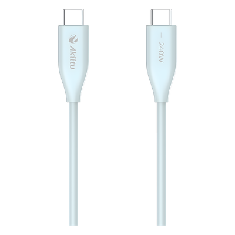 Cable de Carga USB-C / 240W / Transferencia 480 Mbps / Tecnología GaN / Silicona No Tóxica / 1.5 m (4.9 ft)