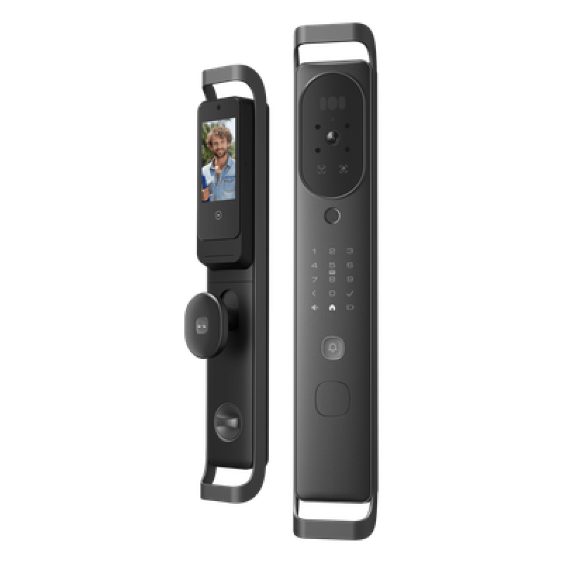 Cerradura Inteligente Multibiométrica / Reconocimiento Facial + Venas Palma + Huella Digital / Teclado Numérico + Tarjetas IC + NFC / Pantalla HD 4.5 Pulgadas / Wi-Fi 2.4 GHz / Doble Batería 6500 mAh / App Smart