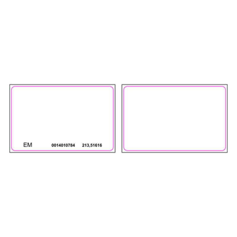 Tarjeta de Proximidad / EM 125 KHz / Rango 2.5-10 cm / ISO 85.5x54x0.8 mm / PVC Blanco / Imprimible Doble Cara