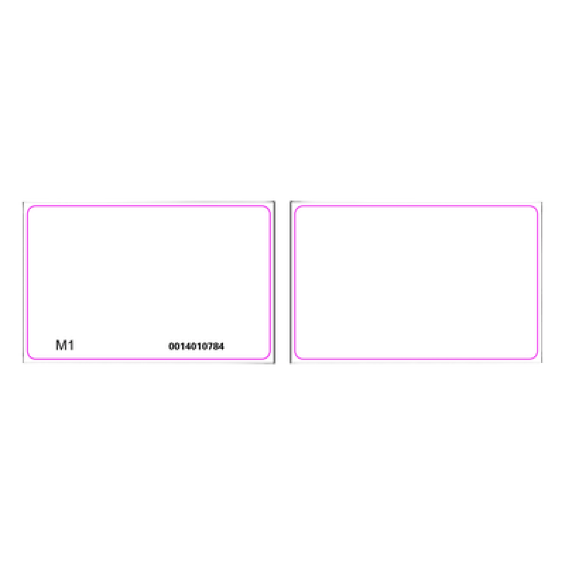 Tarjeta Inteligente MiFare / 13.56 MHz / PVC Blanco / Imprimible Doble Cara / 85.5x54x0.8 mm / -20°C a +75°C / 3.3x2.1x0.03 in