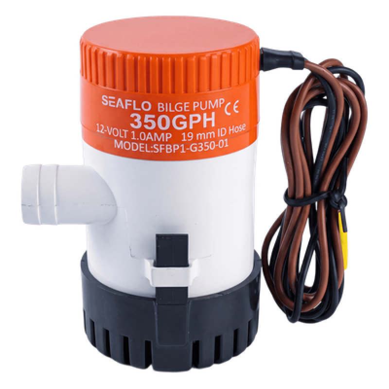 Bomba de Achique / 350 GPH (1325 LPH) / 12V CD / Anti-Airlock / Sellos Herméticos / Filtro Removible