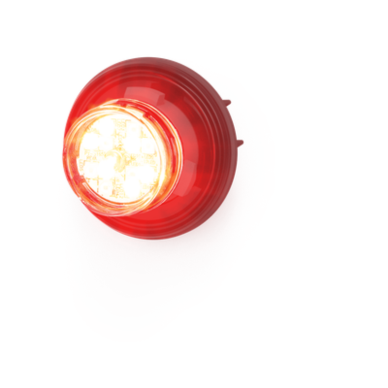 Estrobo Oculto de 12 LED, Rojo/Claro, Bisel Negro, Lente Transparente