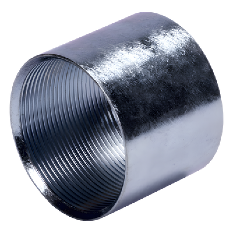 Cople para Tubo IMC / 1 1/4" (32 mm) / Acero Galvanizado / UL Listed / Pared Gruesa / Etiqueta Amarilla