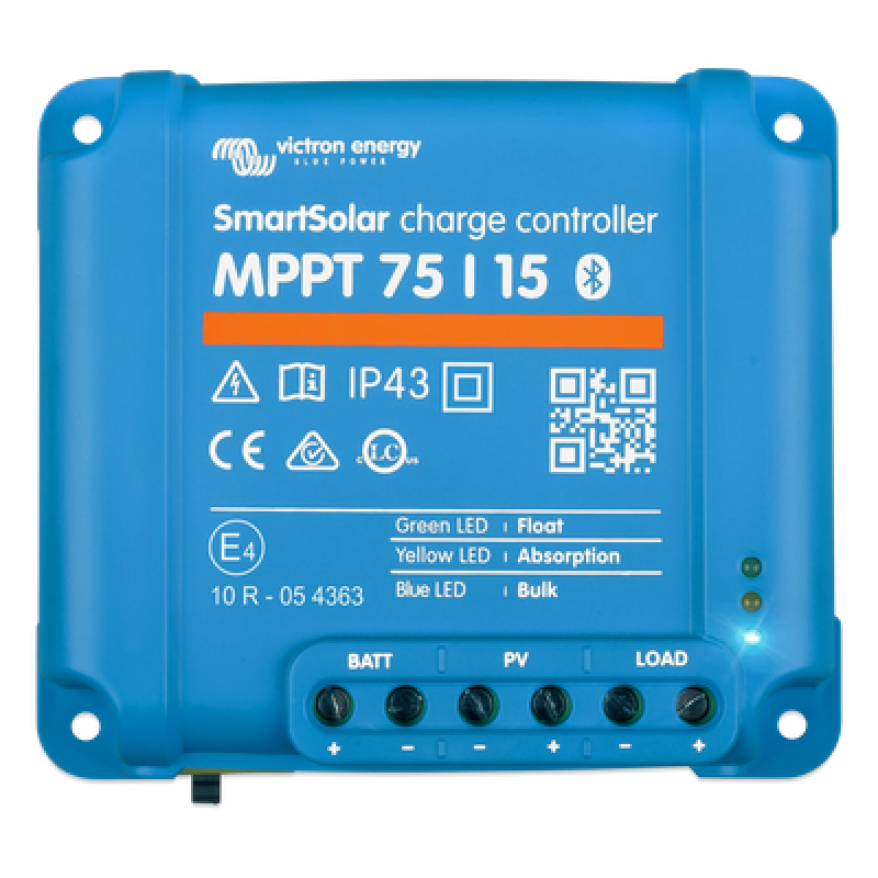 Controlador de Carga Solar MPPT / 15 A / 12/24 Vcc / Eficiencia 98% / Bluetooth Integrado / IP43