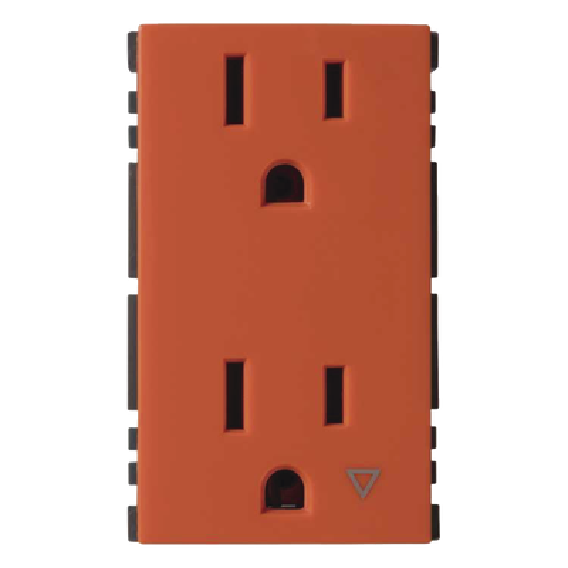 Toma de Corriente Dúplex / Tierra Aislada / 10A 127V / Embornamiento a Tornillo / Color Naranja / Simon 25 Plus