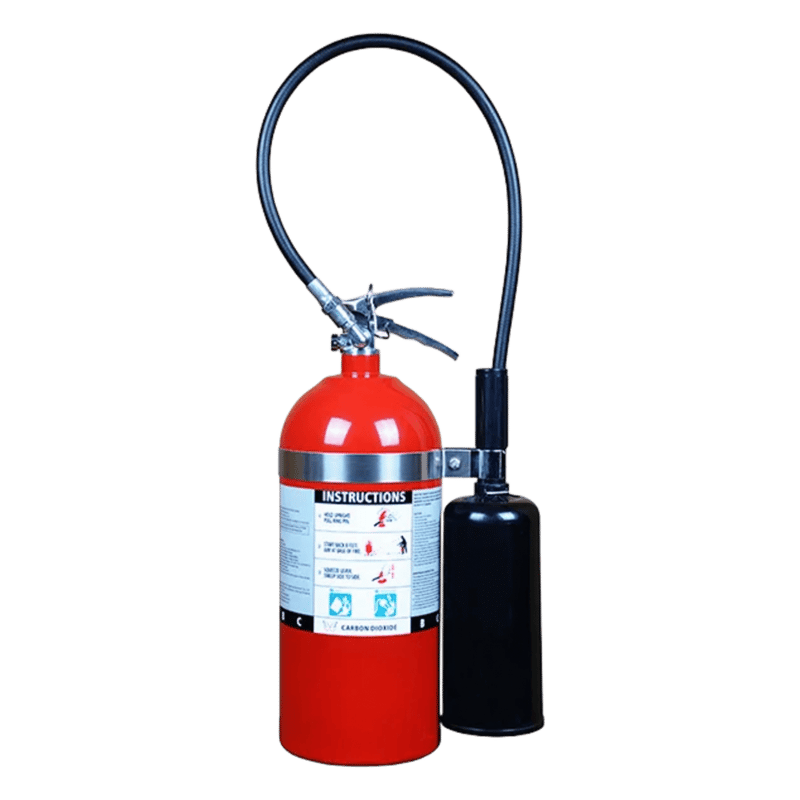 Extintor de CO2 / 10 lb (4.54 kg) / Clase B y C / Descarga 10 s / Alcance 1.2-2.4 m (3.9-7.9 ft) / UL Listado / USCG Aprobado