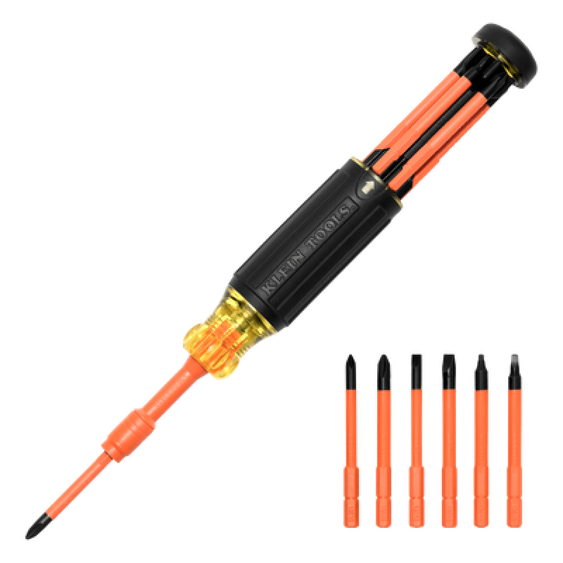 Destornillador Aislado Multiuso / 6 en 1 / Aislamiento 1000V CAT III / Auto-Lock / Cushion-Grip / Almacenamiento Integrado