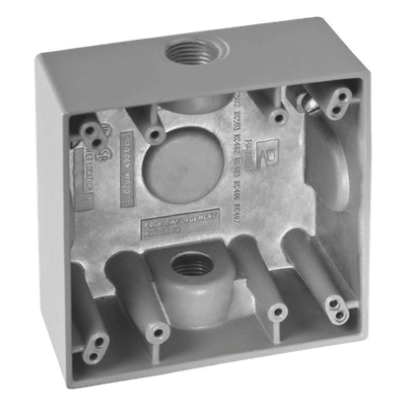 Caja de Conexión a Prueba de Intemperie / 3/4" (19 mm) NPT / 2 Salidas / IK09 / Volumen 492 cm³ / Aluminio Diecast