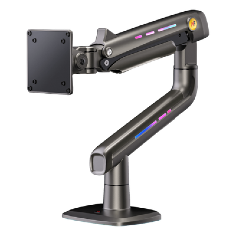Soporte Mecánico para Monitor / 32" a 60" / Carga 2-20 kg (4.4-44 lbs) / VESA 75x75 y 100x100 mm / Iluminación RGB / Resorte de Alta Precisión / Rotación 360°
