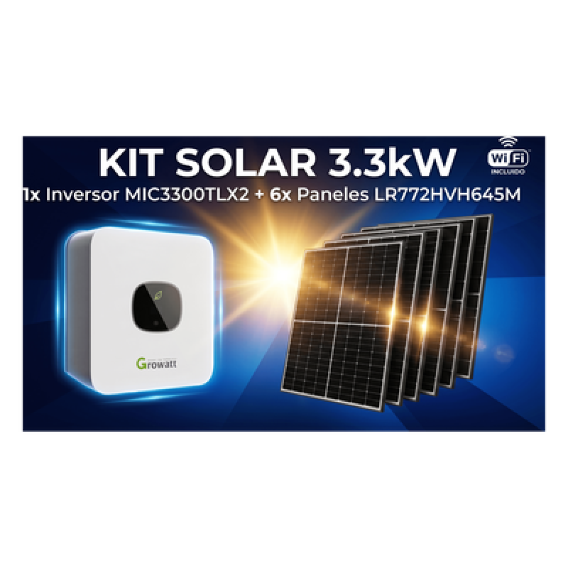 Kit Solar Interconexion / 3kW 220Vca / Inversor GROWATT/ Montaje Incluido