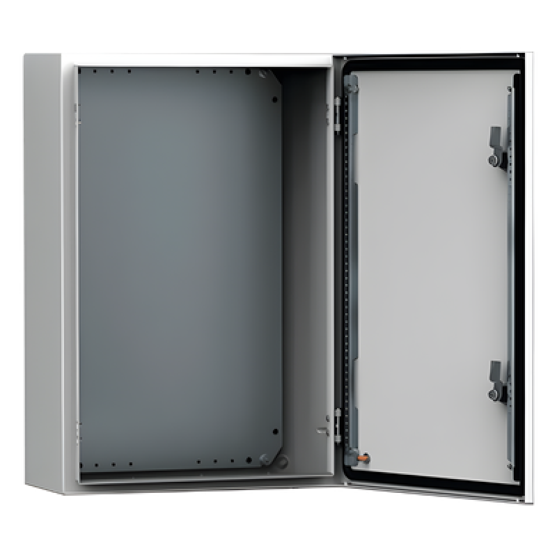 Gabinete de Uso Exterior MAS 500 x 400 x 210 mm NEMA 4/12/13; IP66; IK10 de Acero Dulce 1.5 mm con Platina de Montaje Incluida Color Gris Claro