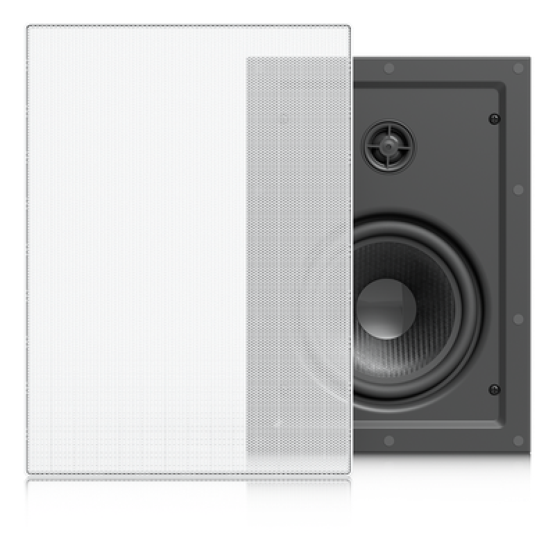 Altavoz Empotrable de Pared / Woofer 6.5" / Tweeter 1" Pivote ±15° / 130W 8 Ohms / Cobertura Simétrica Axial 90° / NDAA Compliant