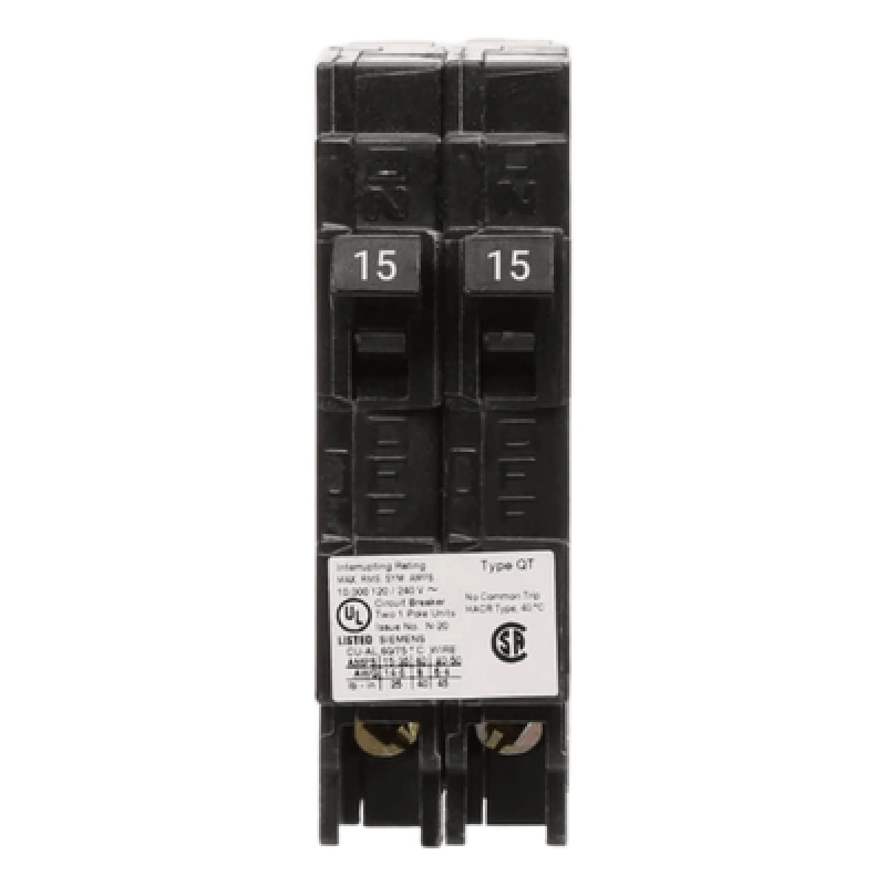 Interruptor automático DUPLEX enchufable tipo QT 2 polos, 20-30 amp