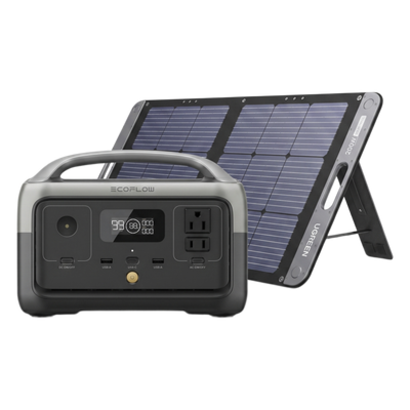 Kit de Energía Portátil / 256 Wh LFP / Inversor 300 W / Panel Solar 100 W / USB-C 60 W / IP67 / Wi-Fi