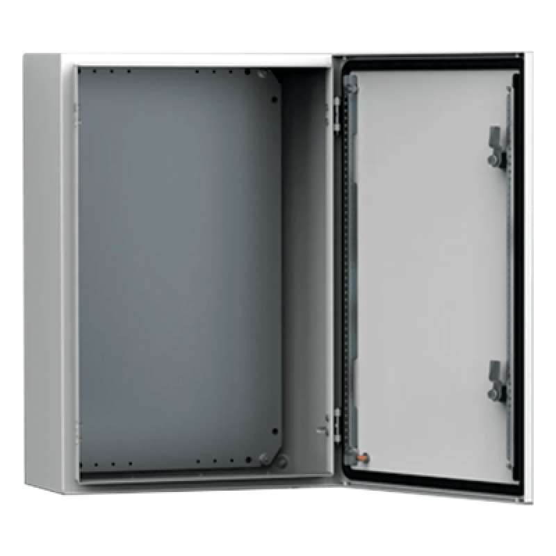 Gabinete de Uso Exterior MAS 400 x 300 x 210 mm (15.7 x 11.8 x 8.3 in) NEMA 4/12/13; IP66; IK10 de Acero Dulce 1.5 mm con Platina de Montaje Incluida Color Gris Claro