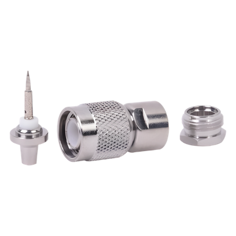 Conector TNC Macho de Rosca para Cable RG-58/U, Grupo C, Níquel/ Plata/ Delrin.