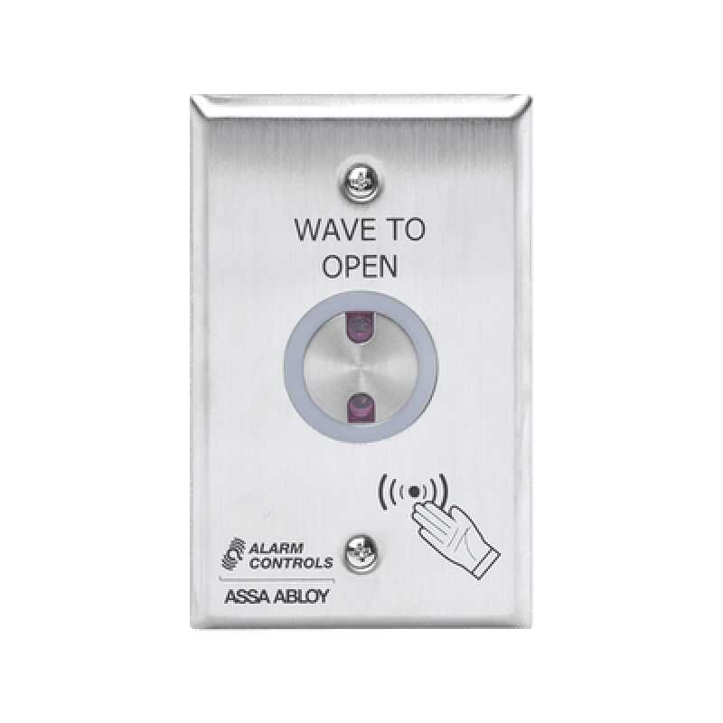 ALARM CONTROLS-ASSA ABLOY NTS-1 Botón Sin Contacto para Salida NO,NC/ Temporizador/ Placa de Acero Inoxidable/ Intemperie