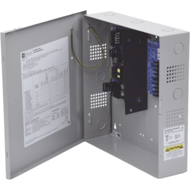 Fuente de Alimentación Controlada / 8 Salidas 12/24 Vcc / 6 A Continuos / Protección PTC Clase 2 / Cargador de Batería Integrado / 115 Vca Entrada