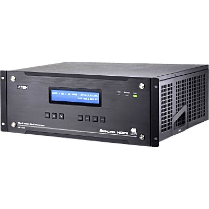 Procesador de Video Wall Modular 4U / 16 Entradas 8 Salidas / True 4K@60Hz / FPGA / H.265-H.264 / Redundancia Dual PSU / Encadenamiento Respaldo-Expansión / Control Remoto Web GUI / RS-232 / Ethernet