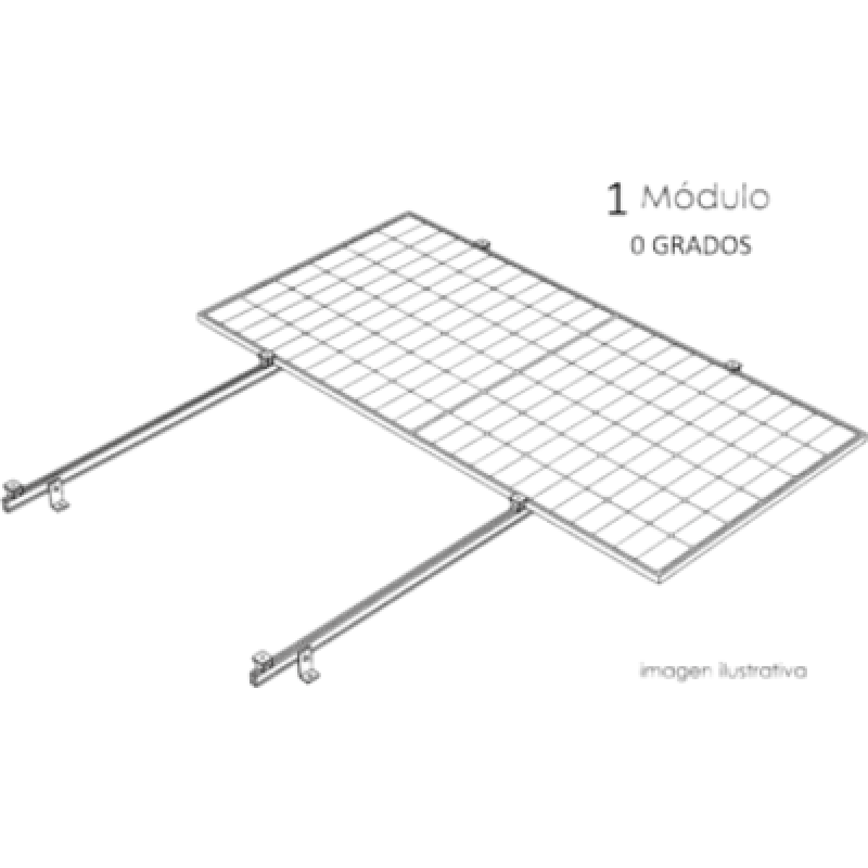 Sistema de Montaje Solar / Techo Plano / 1 Módulo / Inclinación 15° / Resistencia Viento 140 km/h / Área 4 m² (43.1 ft²)
