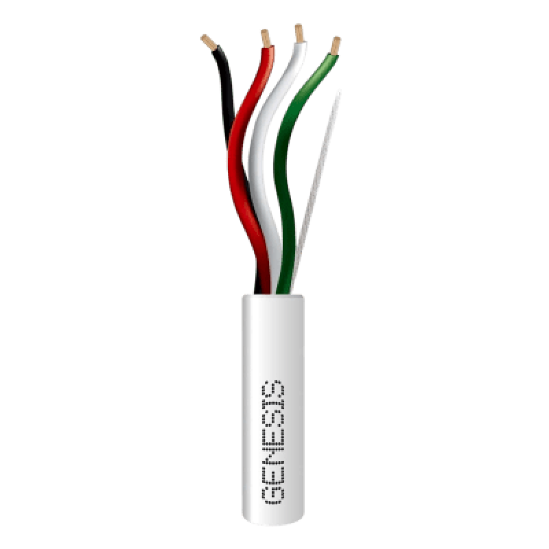 Bobina de 152 Metros (500 Pies) de Cable / 4 x 16 AWG / Cable Audacious / Riser / Libre de Oxígeno / Color Blanco / Aplicaciones de Alarmas de Intrusión y Automatización