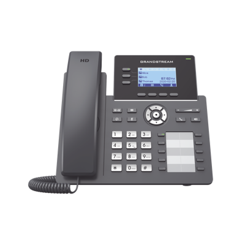 GRANDSTREAM GRP2604P Teléfono IP Grado Operador, 3 líneas SIP con 6 cuentas, 10 botones BLF, puertos Gigabit PoE, codec Opus, IPV4/IPV6 con gestión en
