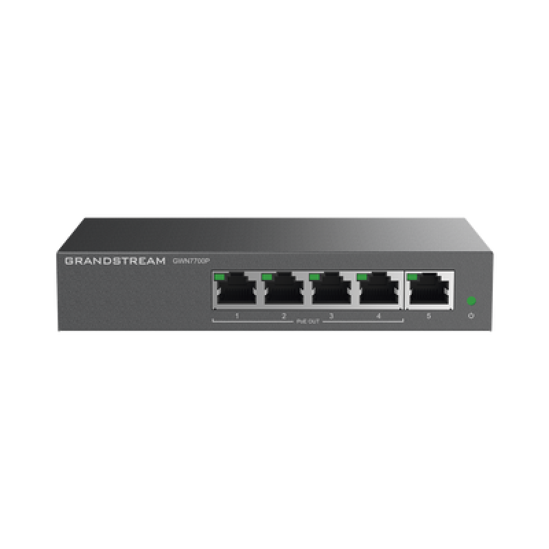 GRANDSTREAM GWN7700P Switch PoE+ Gigabit No Administrable / 5 puertos 10/100/1000 Mbps / 4 puertos PoE+ / hasta 60W