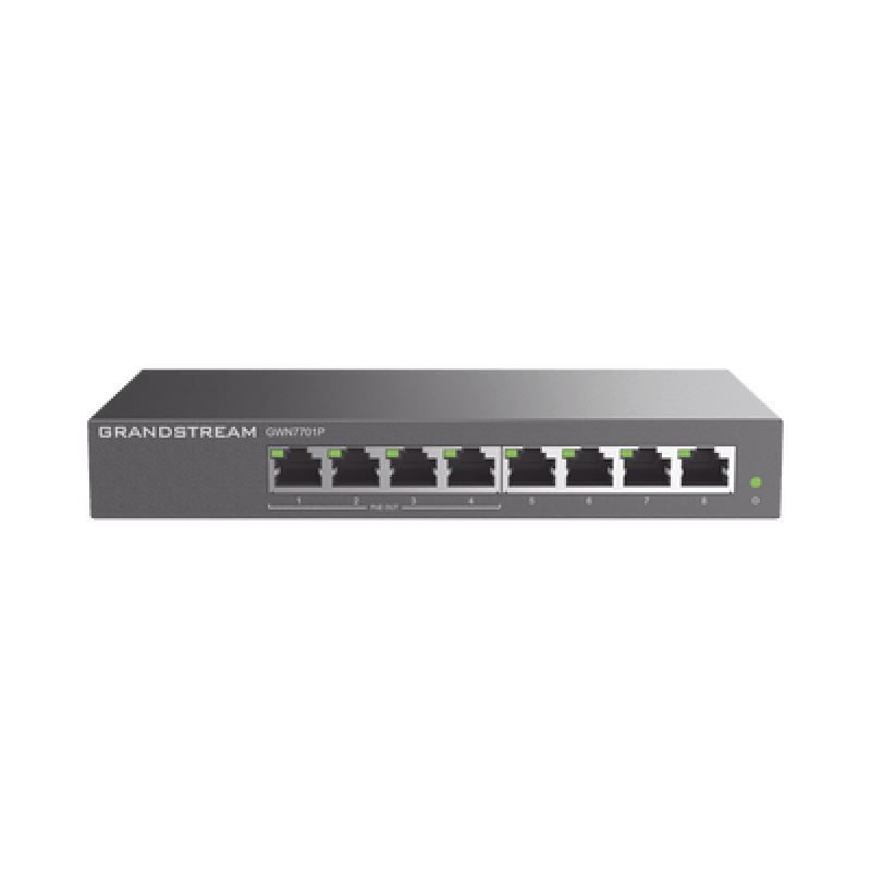 GRANDSTREAM GWN7701P Switch PoE+ Gigabit No Administrable / 8 puertos 10/100/1000 Mbps / 4 puertos PoE+ / hasta 60W