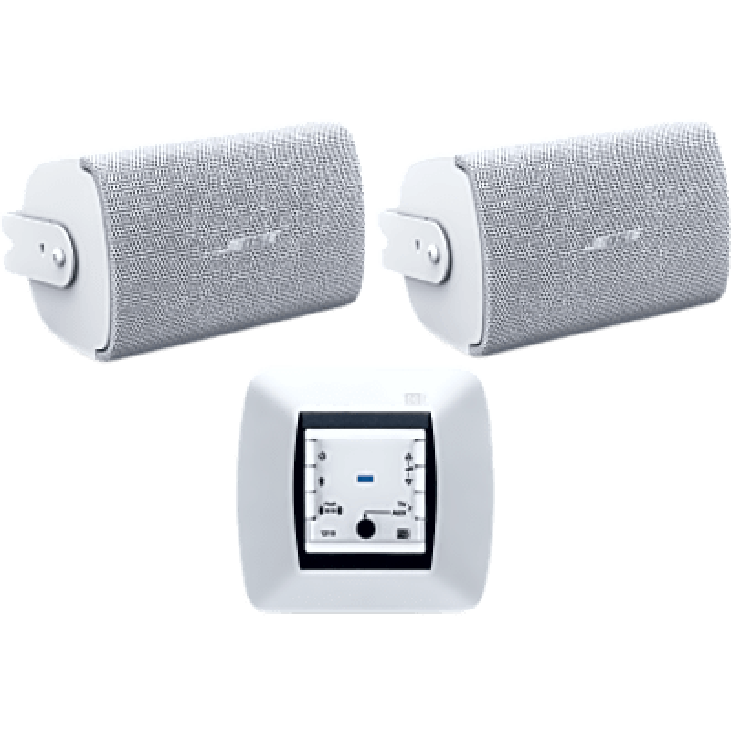 Kit de Audio / Mando Bluetooth / Bocinas de Superficie / 2+2W RMS / IP55 / Color Blanco