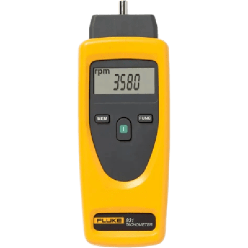 Tacómetro de Doble Propósito / Contacto y Sin Contacto / Medición Óptica 1 a 99999 RPM / Medición de Contacto 1 a 19999 RPM / Precisión ±0.02%RD+1 / Distancia de Detección 500 mm (19.7 in) / Pantalla