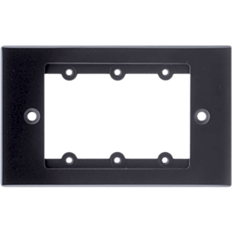 Frame para Wall Plate / 1 Gang / Metal / Montaje al Ras / 3 Inserciones USA / Negro