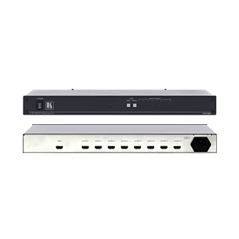 Amplificador de Distribución HDMI | 1 Entrada a 8 Salidas | 6.75 Gbps (2.25 Gbps por canal) | HDCP | Deep Color | x.v.Color | Lip Sync | CEC | 3D Pass-through | I-EDIDPro™ | Ecualización y re-Klocking™ | Indicadores LED | Rack 19