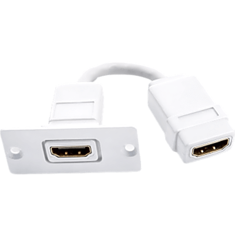 Wall Plate Inserción HDMI | Conexiones HDMI | Tamaño Espacio Simple | Blanco