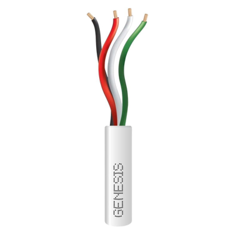 Bobina de 305 Metros (1000 Pies) / Cable de Cobre / 4 x 22 AWG / Riser / Color Blanco / Para Aplicaciones de Alarmas de Intrusión y Automatización