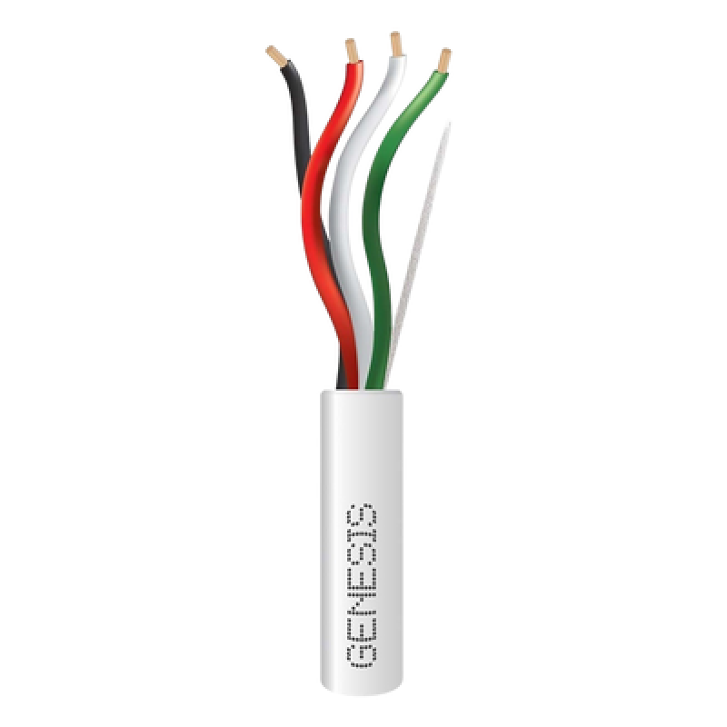 Cable para Alarma / 4 Conductores / 18 AWG / Riser FT4 / 152 m (500 ft) / Blanco