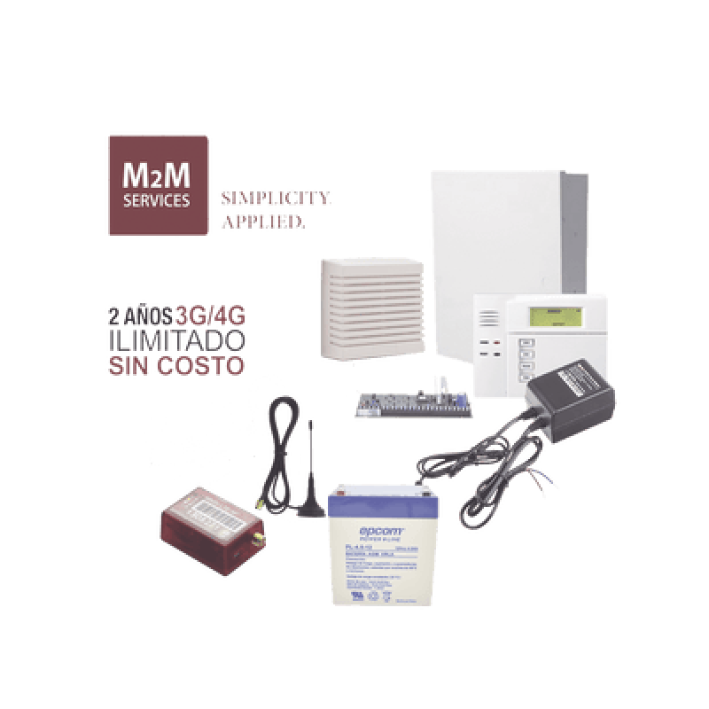 (2 Años 4G ILIMITADO INCLUIDO) Kit VISTA48LA,Teclado 6150, Comunicador MN01LTEM, Bateria, Transformador y Sirena de 15 Watts