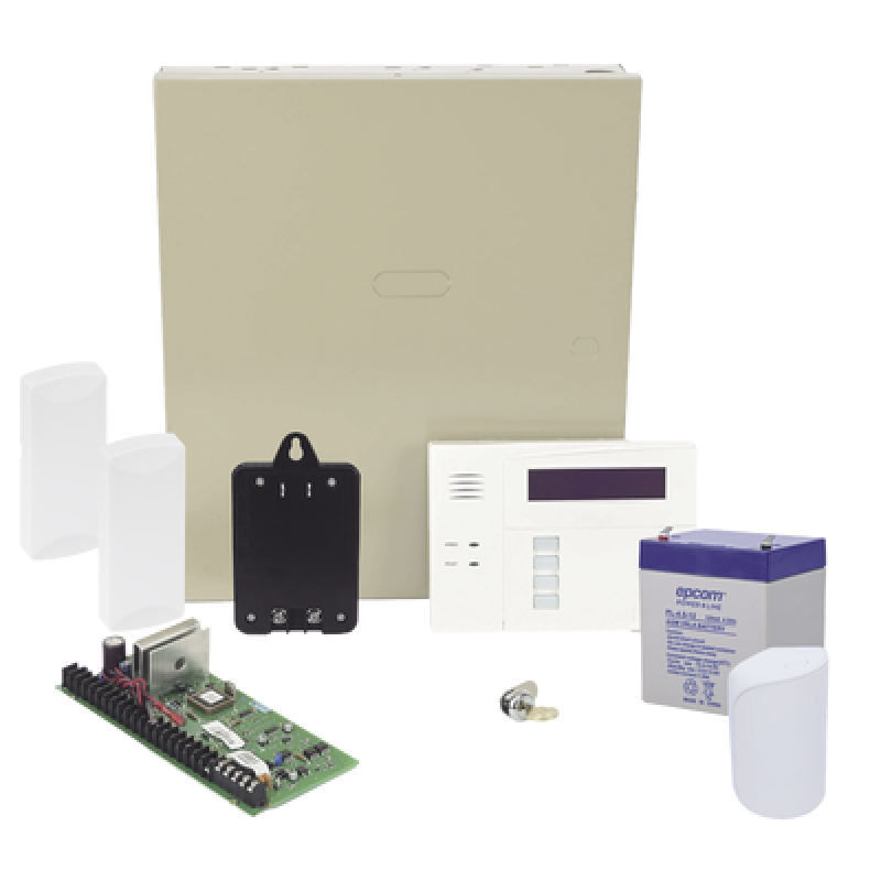 Kit Panel Alarma Híbrido / 48 Zonas / Teclado Alfanumérico con Receptor RF / 3 Particiones / Sensores Incluidos / 48 Códigos de Usuario