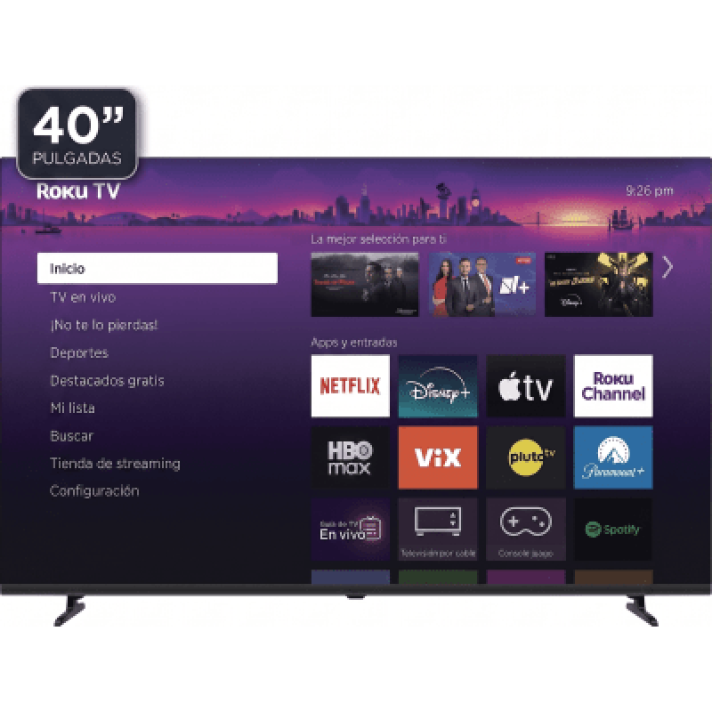 SmartTV QLED 40 Pulgadas / Full HD / ROKU TV / Control Parental / WiFi Integrado / VESA 100x100 mm